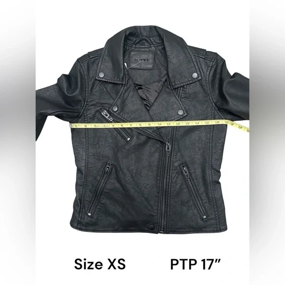 BLANK NYC Moto Jacket Vegan Leather Matte Black Onyx Women’s Size XS Small NEW - Picture 15 of 15